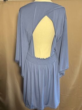 Cacique Blue Open-Back Swimsuit Cover-Up